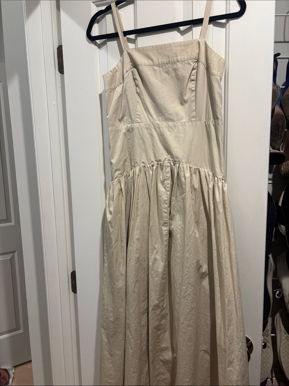 Vera Wang Classic Cream Maxi Sundress with Spaghetti Straps